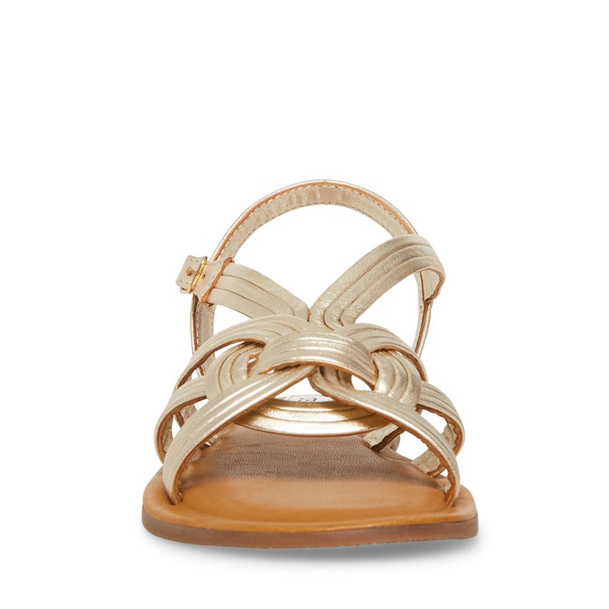 Gold Steve Madden Prim Women's Flat Sandals | PH 1278AW16